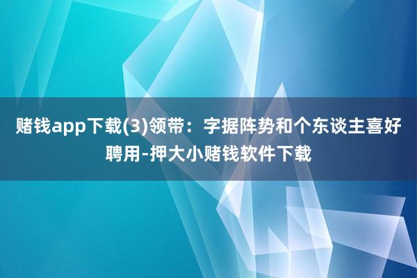 赌钱app下载(3)领带：字据阵势和个东谈主喜好聘用-押大小赌钱软件下载