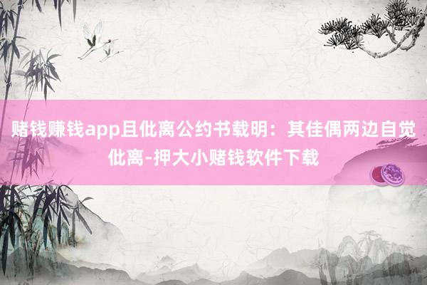 赌钱赚钱app且仳离公约书载明：其佳偶两边自觉仳离-押大小赌钱软件下载