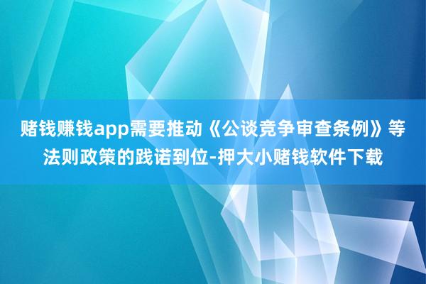 赌钱赚钱app需要推动《公谈竞争审查条例》等法则政策的践诺到位-押大小赌钱软件下载