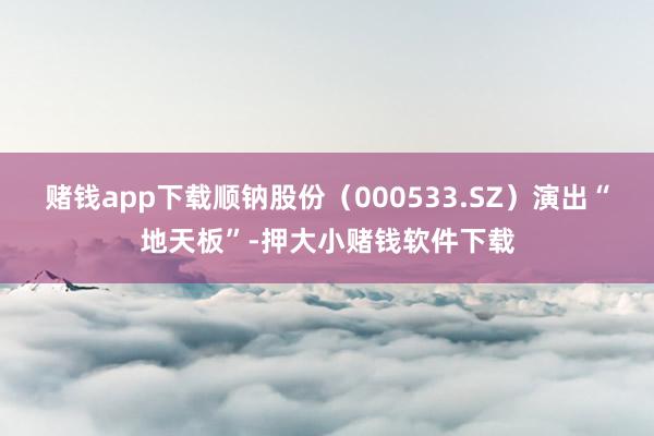 赌钱app下载顺钠股份（000533.SZ）演出“地天板”-押大小赌钱软件下载