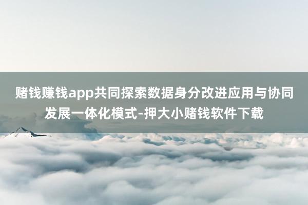 赌钱赚钱app共同探索数据身分改进应用与协同发展一体化模式-押大小赌钱软件下载