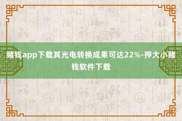 赌钱app下载其光电转换成果可达22%-押大小赌钱软件下载