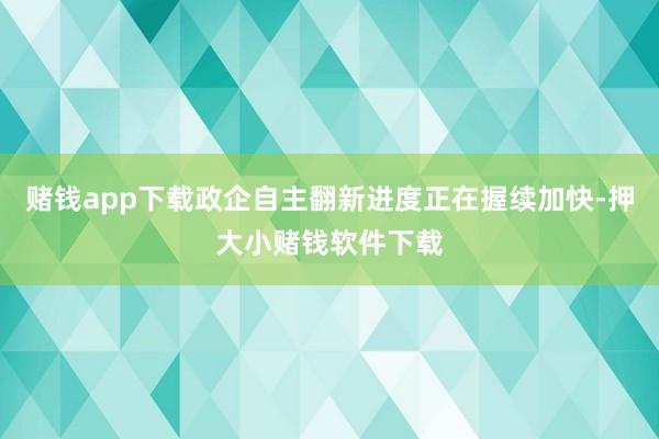赌钱app下载政企自主翻新进度正在握续加快-押大小赌钱软件下载