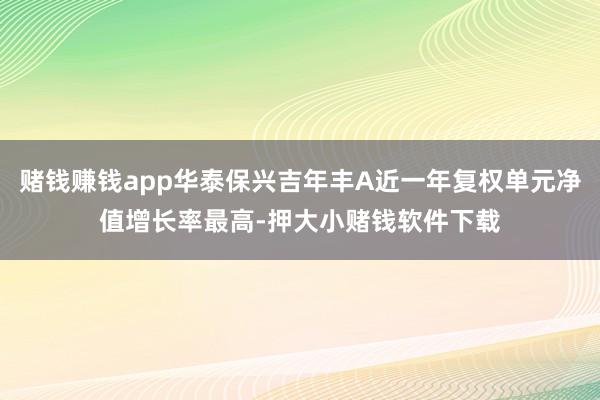 赌钱赚钱app华泰保兴吉年丰A近一年复权单元净值增长率最高-押大小赌钱软件下载