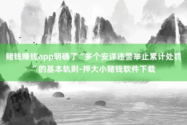 赌钱赚钱app明确了“多个安详违警举止累计处罚”的基本轨则-押大小赌钱软件下载