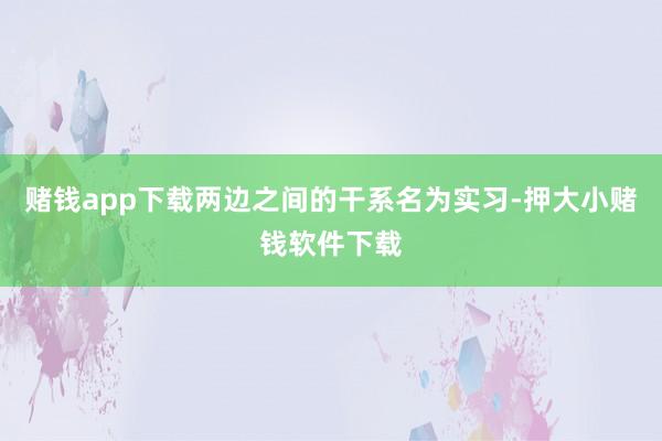 赌钱app下载两边之间的干系名为实习-押大小赌钱软件下载
