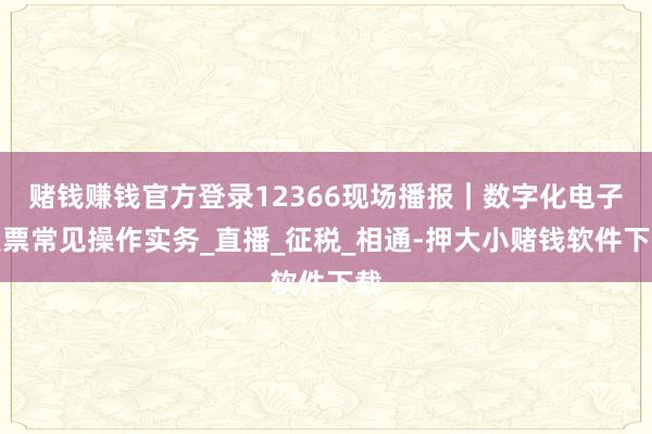 赌钱赚钱官方登录12366现场播报｜数字化电子发票常见操作实务_直播_征税_相通-押大小赌钱软件下载