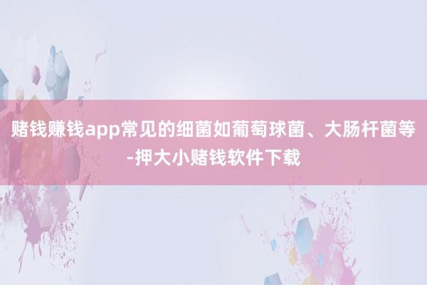 赌钱赚钱app常见的细菌如葡萄球菌、大肠杆菌等-押大小赌钱软件下载